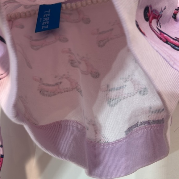 Terez Light Pink Italian summer Vespa Pattern Sweatshirt size 6 new w tags - Picture 7 of 7